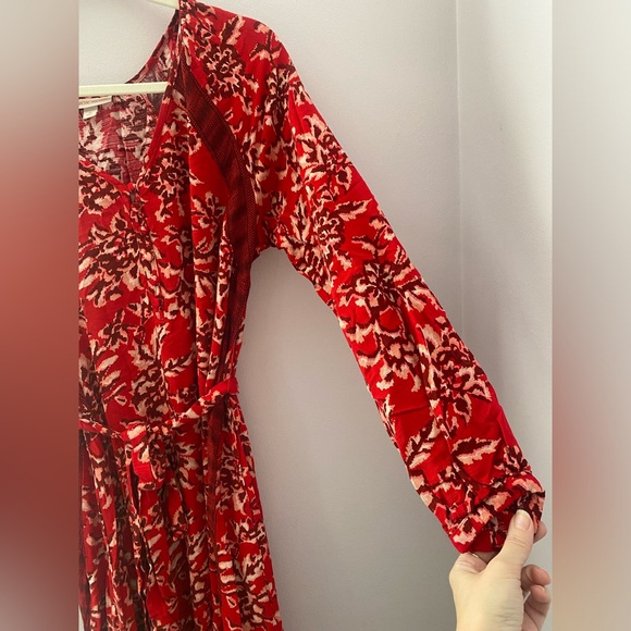 Red Floral Boho MIDI Dress - Picture 6 of 14